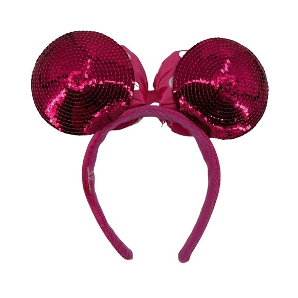 Disney Pink Sequin Minnie Mouse Ears One Size - Picture 2 of 2